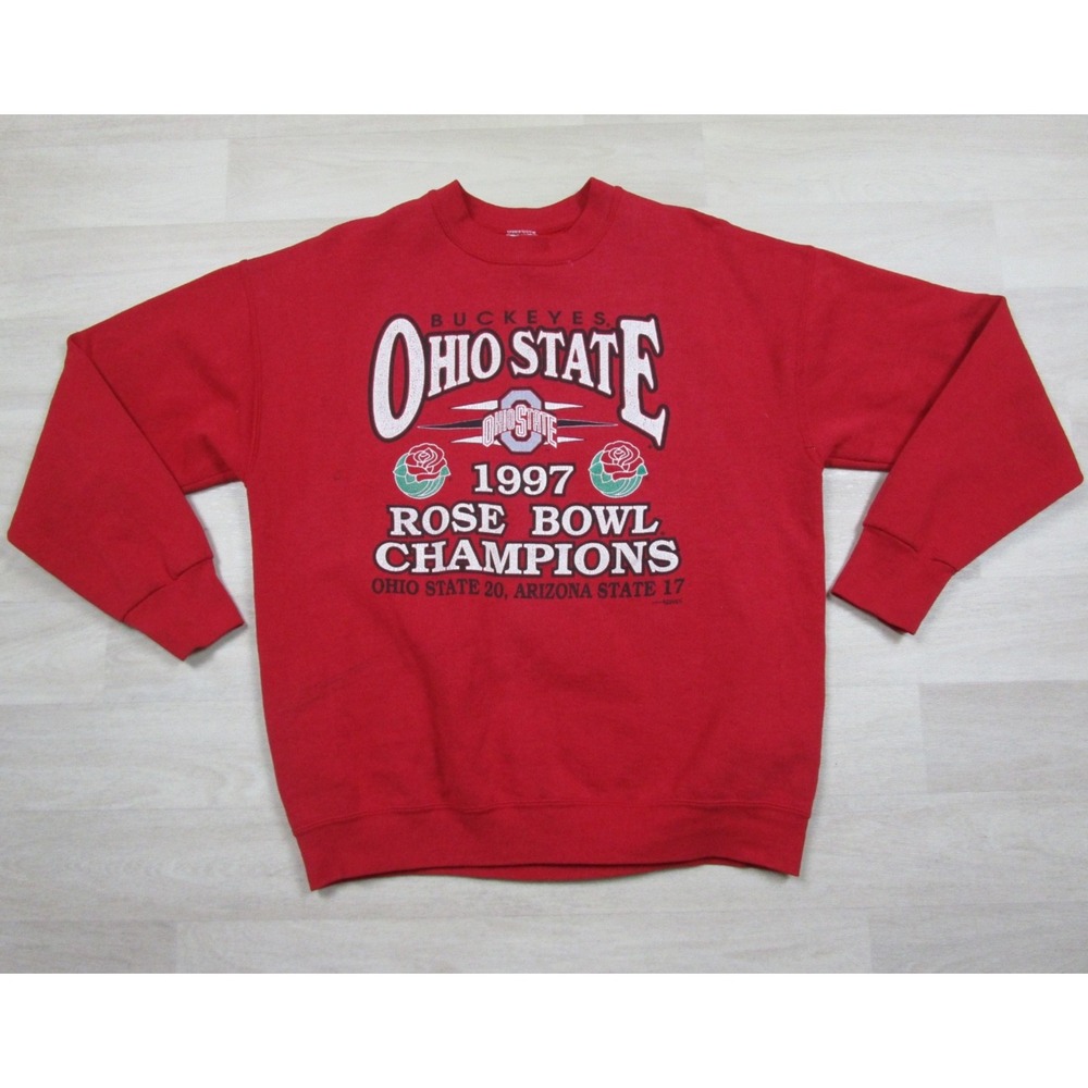 Vintage 90s Ohio State Buckeyes Crewneck Sweatshirt Men's (L) 1997 Rose Bowl
